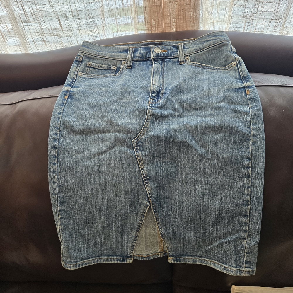 Banana Republic Blue Denim Midi Skirt